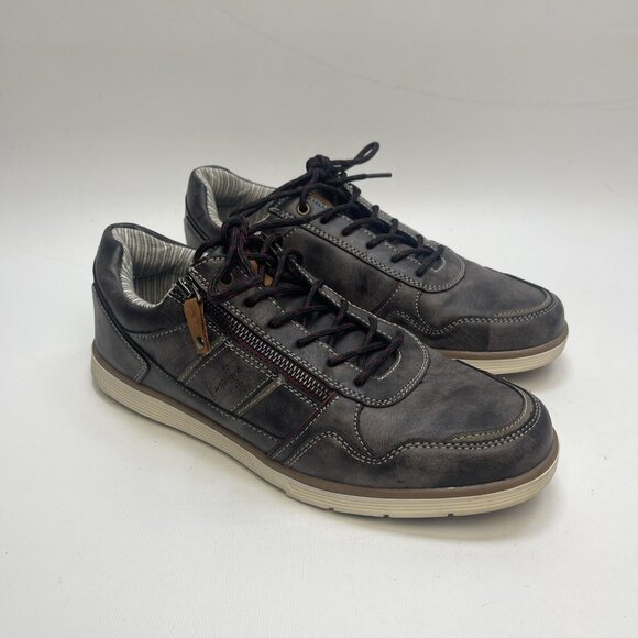 Riverstone Grey Gun smoke Leather Dress Shoes Zipper / Lace Preppy Men Sz 9 US - Picture 1 of 13